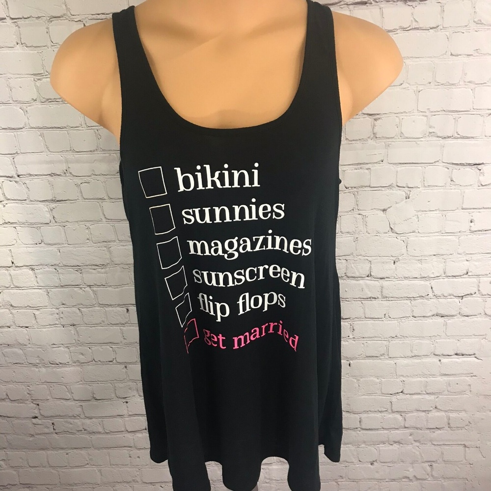 Xhilaration Get Married Black Graphic Tank Tunic Top